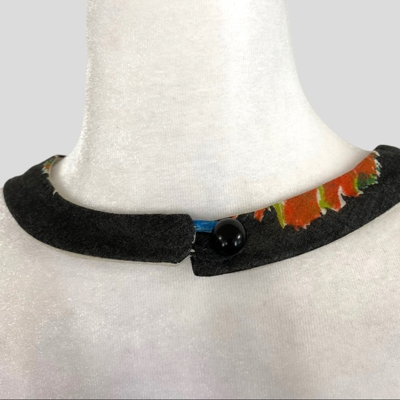 Vintage Black + Multicolor Floral Butterfly Halter Maxi Dress - Picture 6 of 8